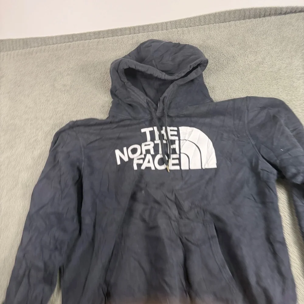The North Face Mens XL Navy Blue Graphic Logo Pullover Hoodie Sweatshirt